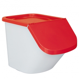 Zutatenbehälter / Zutatenspender, 40 Liter, LxBxH 610x430x450 mm, weiß/rot