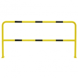 Stahl-Schutzbügel, HxB 1000x2000 mm, Gebogenes Stahlrohr mit zusätzlicher Knieleiste, Rohr-Ø: 48 mm