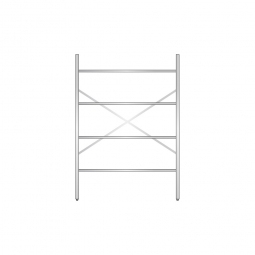 Aluminiumregal mit 4 geschlossenen Regalböden, Stecksystem, BxTxH 1400x600x2000 mm, Nutztiefe 540 mm