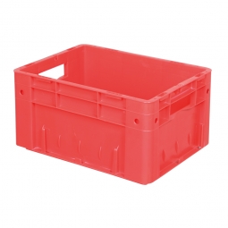 Schwerlastbehälter geschlossen, PP, LxBxH 400x300x210 mm, 17 Liter, 2 Durchfassgriffe, rot