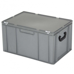 Euro-Koffer, LxBxH 600x400x330 mm, grau, mit 2 Tragegriffen auf den Stirnseiten Euro-Koffer, LxBxH 600x400x330 mm, grau, mit 2 Tragegriffen auf den Stirnseiten
