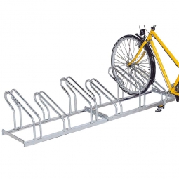 Fahrrad-Bügelparker, feuerverzinkt, Einstellplatz für 6 Fahrräder, einseitige Nutzung