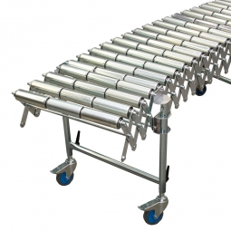 Scheren Rollenbahnen mit Tragrollen aus Stahl, LxB 3300/7900x500 mm, Ø 50x1,5 mm