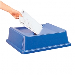Deckel mit Papiereinwurf für "Styleline" Abfallbehälter, blau, LxBxH 510 x 510 x 160 mm