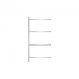 Edelstahl-Steck-Anbauregal, BxTxH 975x300x2000 mm, mit 4 Regalböden T: 250 mm