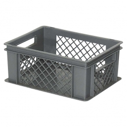 Eurobehälter mit 2 Durchfassgriffen, LxBxH 400x300x175 mm, 16 Liter, grau