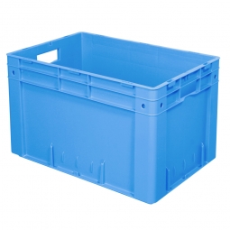 Schwerlastbehälter, geschlossen, PP, LxBxH 600x400x420 mm, 80 Liter, 2 Durchfassgriffe, blau