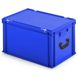 Euro-Koffer aus PP mit 2 Tragegriffen, LxBxH 600x400x330 mm, blau