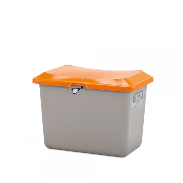 Streugut-Behälter, Volumen 200 L, grau/orange, BxTxH 890x600x640 mm, glasfaserverstärkter Kunststoff (GFK)