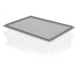 Auflagedeckel für Euro-Stapelbehälter, LxB 400x300 mm, grau, Gewicht 450 g