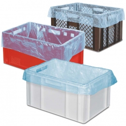 Einlegebeutel für Körbe, Behälter und Isoboxen, Polyethylen (PE-HD) blau-transparent, VE = 250 Stück