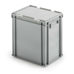 Euro-Deckelbehälter aus PP, LxBxH 400x300x410 mm, grau