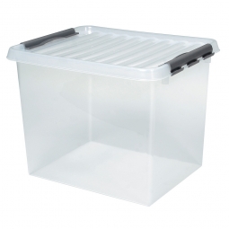 Clipbox mit Deckel, Inhalt 52 Liter, LxBxH 500x400x380 mm, Polypropylen (PP), transparent