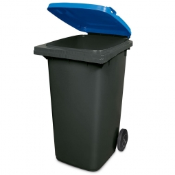 240 Liter MGB, Müllbehälter in grau mit blauem Deckel
