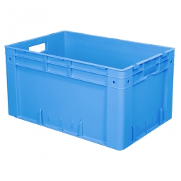 Schwerlastbehälter, geschlossen, PP, LxBxH 600x400x320 mm, 60 Liter, 2 Durchfassgriffe, blau