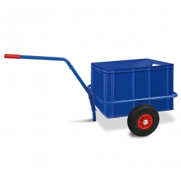 Handwagen mit Kunststoffkasten, H 420 mm, blau, LxBxH  1250x640x660 mm, Tragkraft 200 kg