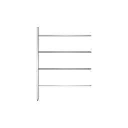 Aluminium-Anbauregal mit 4 geschlossenen Regalböden, Stecksystem, BxTxH 1475x600x2000 mm, Nutztiefe 540 mm