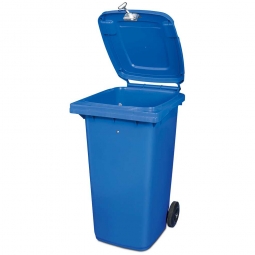 Müllbehälter mit Dreikantschlüssel verschließbar, BxTxH 580x740x1070 mm, 240 Liter, blau