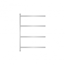 Edelstahl-Steck-Anbauregal, BxTxH 1375x300x2000 mm, mit 4 Regalböden T: 250 mm