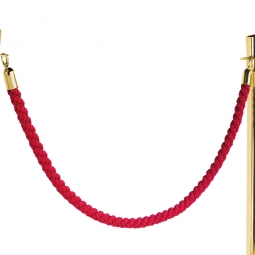 Nylon-Kordel rot, Endkappen aus Messing, Ø 30 mm, Länge 1500 mm