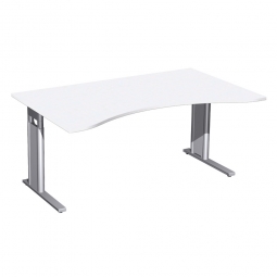 Schreibtisch PREMIUM höhenverstellbar, Weiß/Silber, BxTxH 1800x800/1000x680-820 mm