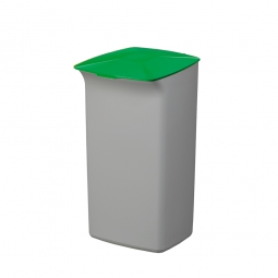Abfall- und Wertstoffsammler mit Schanierdeckel, BxTxH 366x320x640 mm, 40 Liter, grau/grün