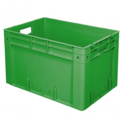 Schwerlastbehälter, geschlossen, PP, LxBxH 600x400x420 mm, 80 Liter, 2 Durchfassgriffe, grün