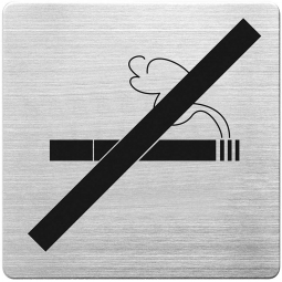 Hinweisschild "Rauchen verboten", Edelstahl, HxBxT 90x90x1 mm