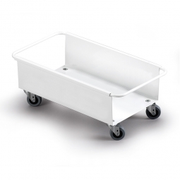 Fahrwagen für Abfall- und Wertstoffbehälter, LxBxH 470x260x180 mm, aus weißlackiertem Metall