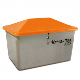 Streugut-Behälter, Volumen 700 L, grau/orange, LxBxH 1340x990x960 mm, glasfaserverstärkter Kunststoff (GFK)