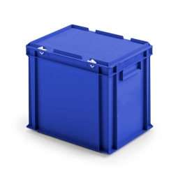 Euro-Deckelbehälter aus PP, LxBxH 400x300x330 mm, blau