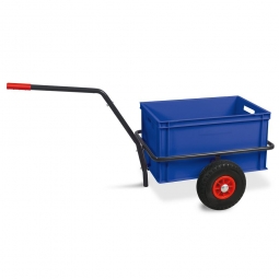 Handwagen mit Kunststoffkasten, H 320 mm, blau, LxBxH  1250x640x660 mm, Tragkraft 200 kg