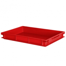 Untersetzbehälter/Schlittenkasten, PP, LxBxH 600x400x75 mm, 2 Griffleisten, 13 Liter, rot