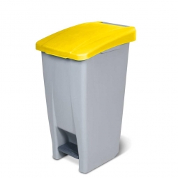 Tret-Abfallbehälter mit Rollen, PP, BxTxH 380x490x700 mm, 60 Liter, grau/gelb