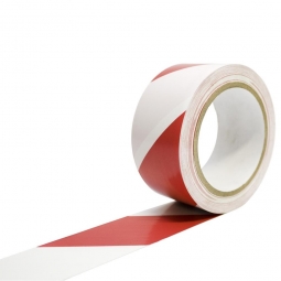 Bodenmarkierungsband, weiß/rot, LxB 33000x50 mm, PVC