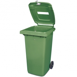Müllbehälter mit Papiereinwurf, verschließbar, 240 Liter, grün