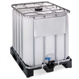 IBC-Container, 600 Liter, auf Kunststoffpalette, LxBxH 1200x800x995 mm, weiß