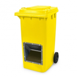 Streugutbehälter mit Entnahmeöffnung, 240 Liter, gelb, BxTxH 580x730x1075 mm