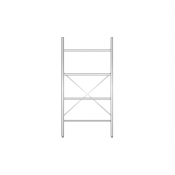 Aluminiumregal mit 4 Gitterböden, Stecksystem, BxTxH 1000x600x 2000 mm, Nutztiefe 580 mm