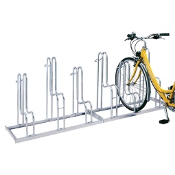 Fahrrad-Bügelparker, feuerverzinkt, Einstellplatz für 6 Fahrräder, einseitige Nutzung