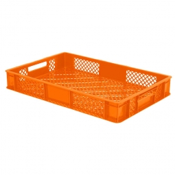 Teilchenkasten, LxBxH 600x400x90 mm, mit 2 Durchfassgriffen, orange