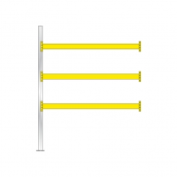 Paletten-Anbauregal für 12 Europaletten, Tragbalkenebenen mit 38 mm Spanplattenböden, Fachlast 1800 kg/Tragbalkenpaar, BxTxH 2785 x 1100 x 3500 mm Paletten-Anbauregal für 12 Europaletten, Tragbalkenebenen mit 38 mm Spanplattenböden, Fachlast 1800 kg/Tragbalkenpaar, BxTxH 2785 x 1100 x 3500 mm