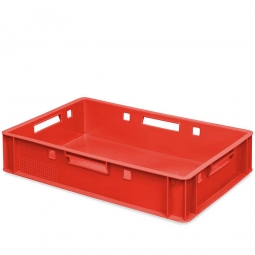 Euro Stapelbehälter E1, LxBxH 600x400x125 mm, PE-HD, 25 Liter, rot