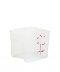 Platzsparbehälter, viereckig, LxBxH 215x215x185 mm, Inhalt 6 Liter - transluzent