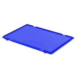 Scharnierdeckel für Euro-Stapelbehälter, LxB 600x400 mm, Farbe blau