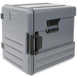 Isolier-Transportbox, -40° bis +100°C, Frontlader, 12 Einschübe, 83 Liter, grau, LxBxH 625x450x575 mm, Polyethylen (PE-HD/EPS)