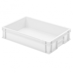 Euro-Geschirrkasten mit 2 Griffleisten, PP, LxBxH 600x400x120 mm, 24 Liter, weiß