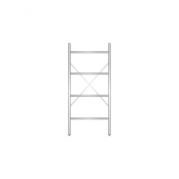 Aluminiumregal mit 4 geschlossenen Regalböden, Stecksystem, BxTxH 800x600x1800 mm, Nutztiefe 540 mm