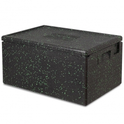 Thermobox Gr.1 mit Deckel, LxBxH 685x485x360 mm, 80 Liter, anthrazit/grün gesprenkelt
