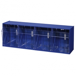 Kleinteilemagazin "Blue" mit 4 Klarsichtboxen, Set 4, BxHxT 600x205x170 mm, Behälter je BxTxH 125x133x128 mm